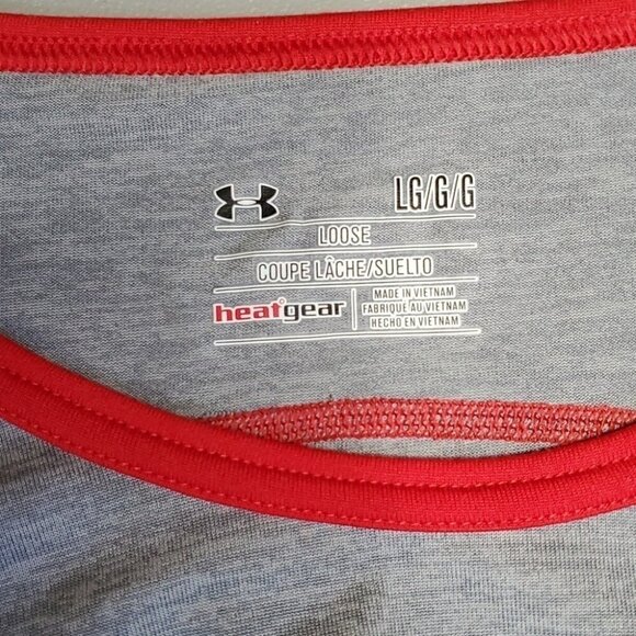 UNDER Armour large loose fit grey and red athletic jersey - Picture 5 of 5